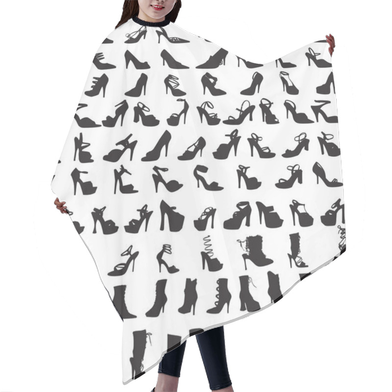 Personality  Shoe Silhouettes 1 Hair Cutting Cape