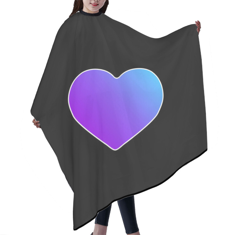 Personality  Big Black Heart Blue Gradient Vector Icon Hair Cutting Cape