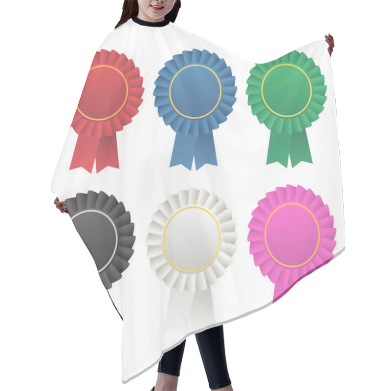 Personality  Vector Rosette Award Ribbon Medallion Hair Cutting Cape