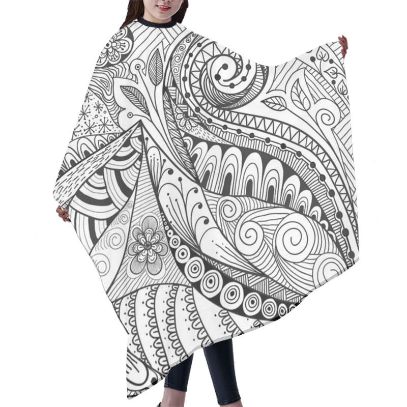 Personality  Decorative Floral Doodles Hair Cutting Cape