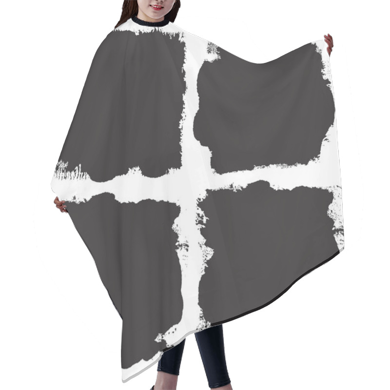 Personality  Grunge, Sckratched Rectangles Hair Cutting Cape