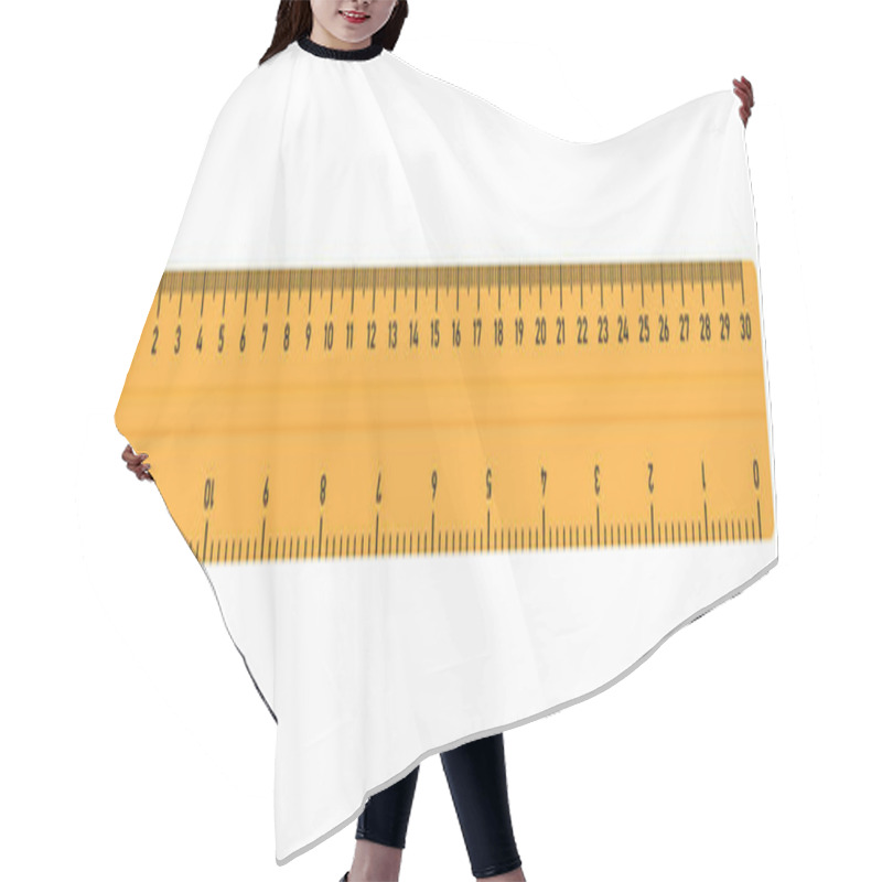 Personality  30 Cm Ruler. School Supplies. Measurement Tool. Isolated Vector Illustration. Hair Cutting Cape