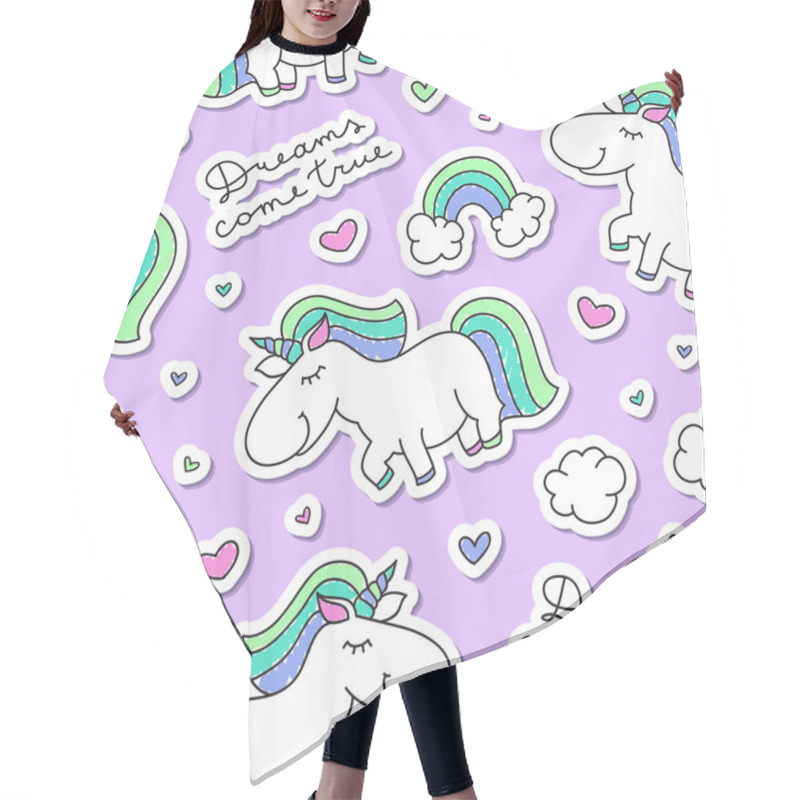 Personality  Seamless Pattern With Unicorns Hair Cutting Cape