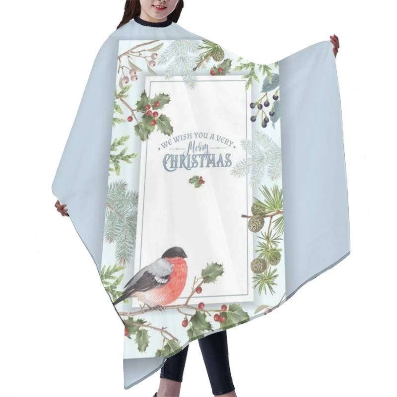 Personality  Bullfinch Christmas Frame Hair Cutting Cape