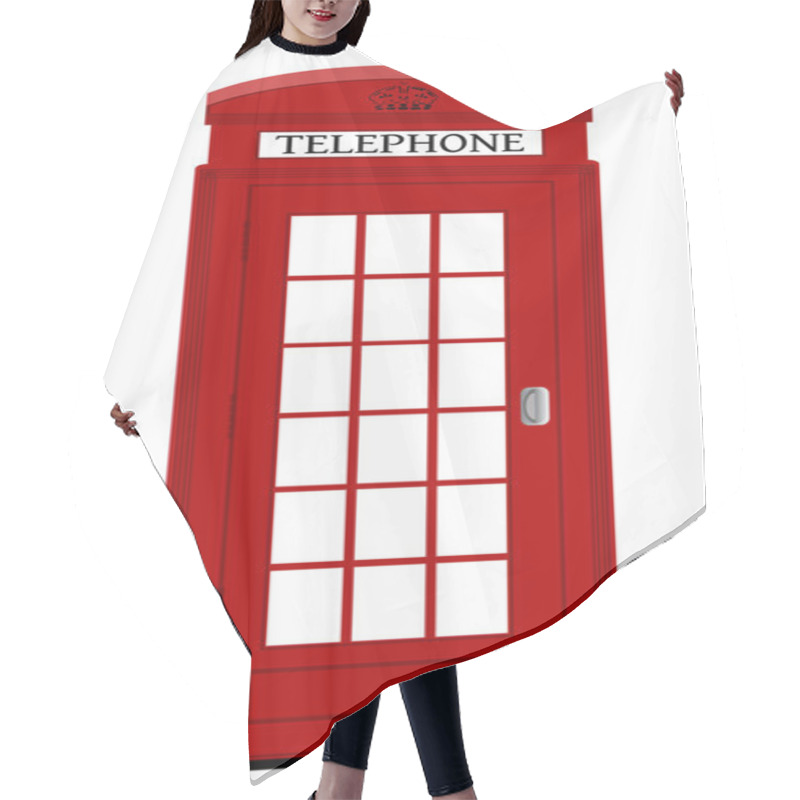 Personality  London Phone Box , Vector Illustration Hair Cutting Cape