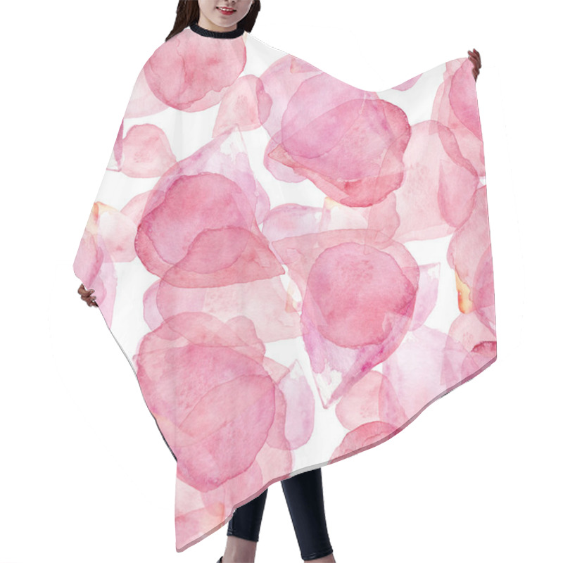 Personality  Pattern With Pink Flying Petals Hair Cutting Cape