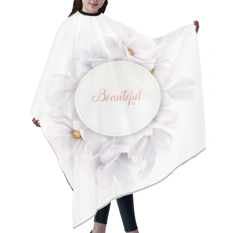 Personality  Invitation Wedding Card With Magnolias Hair Cutting Cape