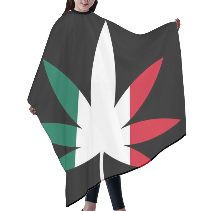 Personality  Flat Raster Mexican Marijuana Icon Hair Cutting Cape