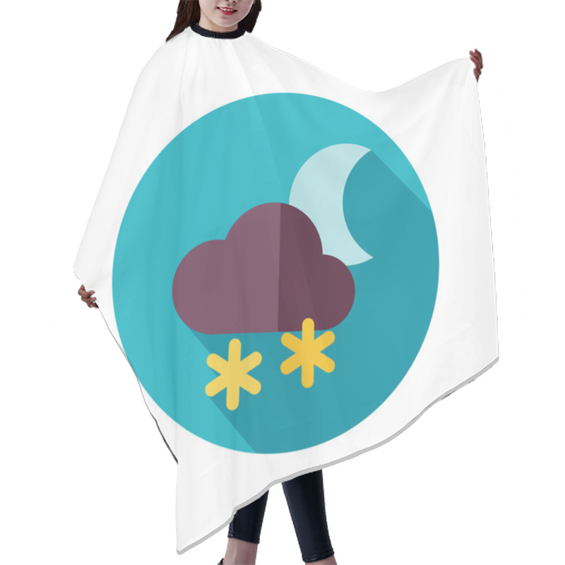 Personality  Cloud Snow Moon Flat Icon. Meteorology. Weather  Hair Cutting Cape