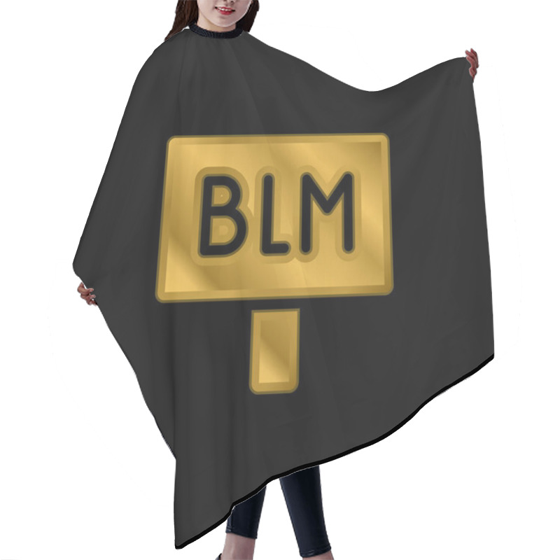 Personality  Black Lives Matter Gold Plated Metalic Icon Or Logo Vector Hair Cutting Cape