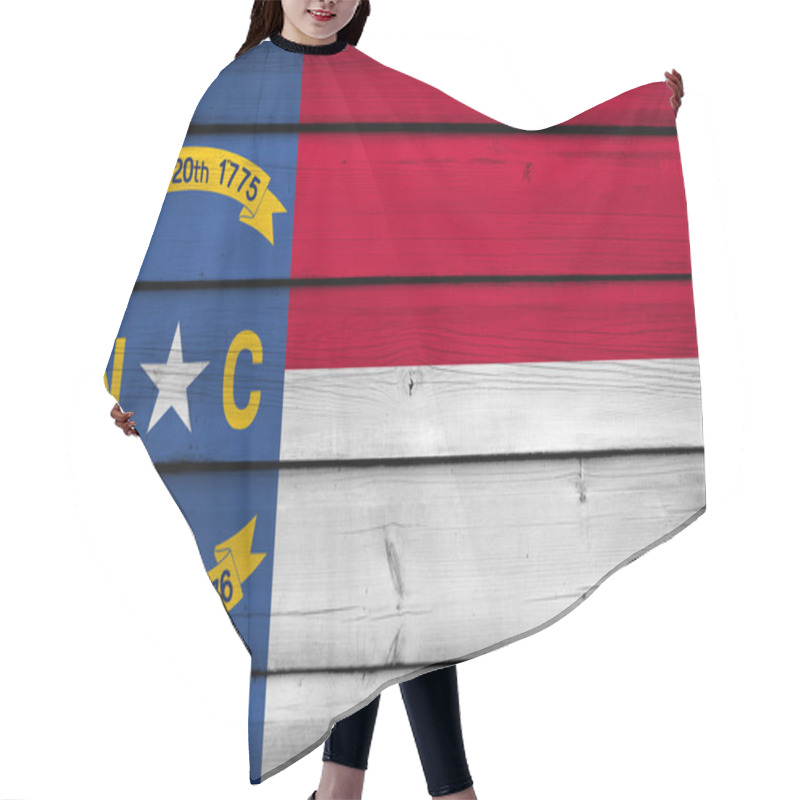 Personality  North Carolina State Flag On Wood Background Hair Cutting Cape