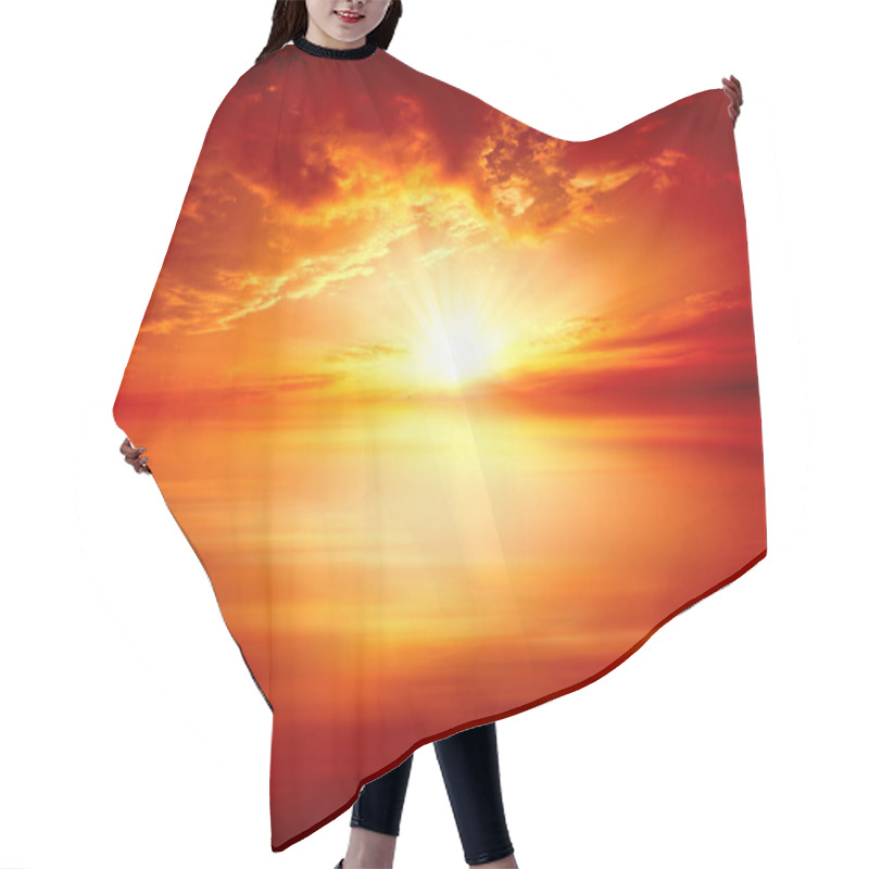 Personality  Red Sunset Hair Cutting Cape