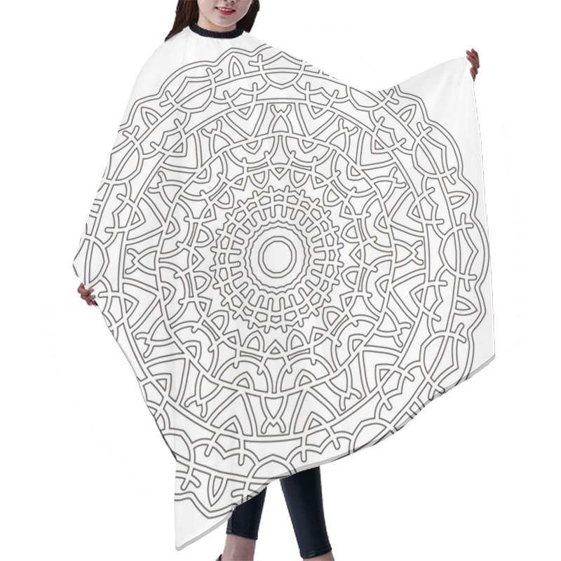 Personality  Mandala Drawn In Thin Black Lines Hair Cutting Cape