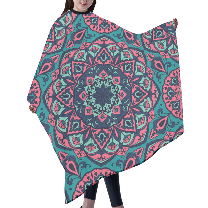 Personality  Bright Floral Pattern With Mandalas. Hair Cutting Cape