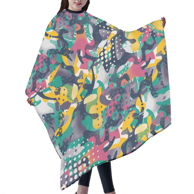 Personality   Seamless Abstract Unique Artwork With Urban Pattern Hair Cutting Cape