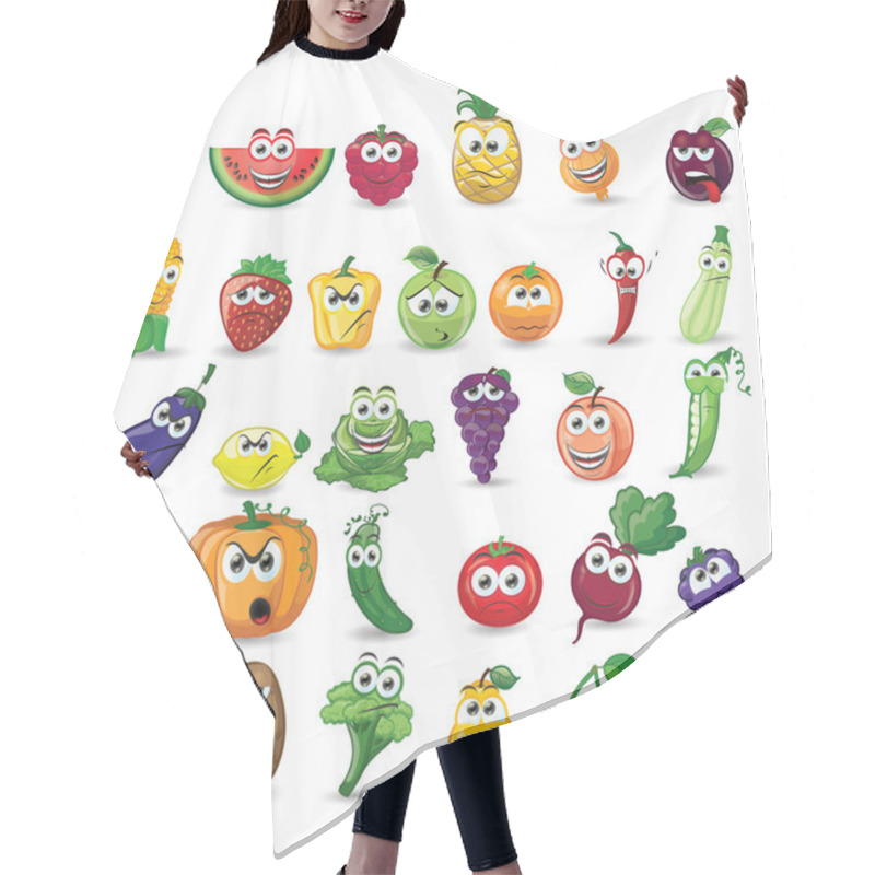 Personality  Cartoon Fruits And Vegetables Characters Hair Cutting Cape