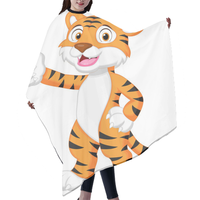 Personality  Cute Tiger Cartoon Giving Thumb Up Hair Cutting Cape