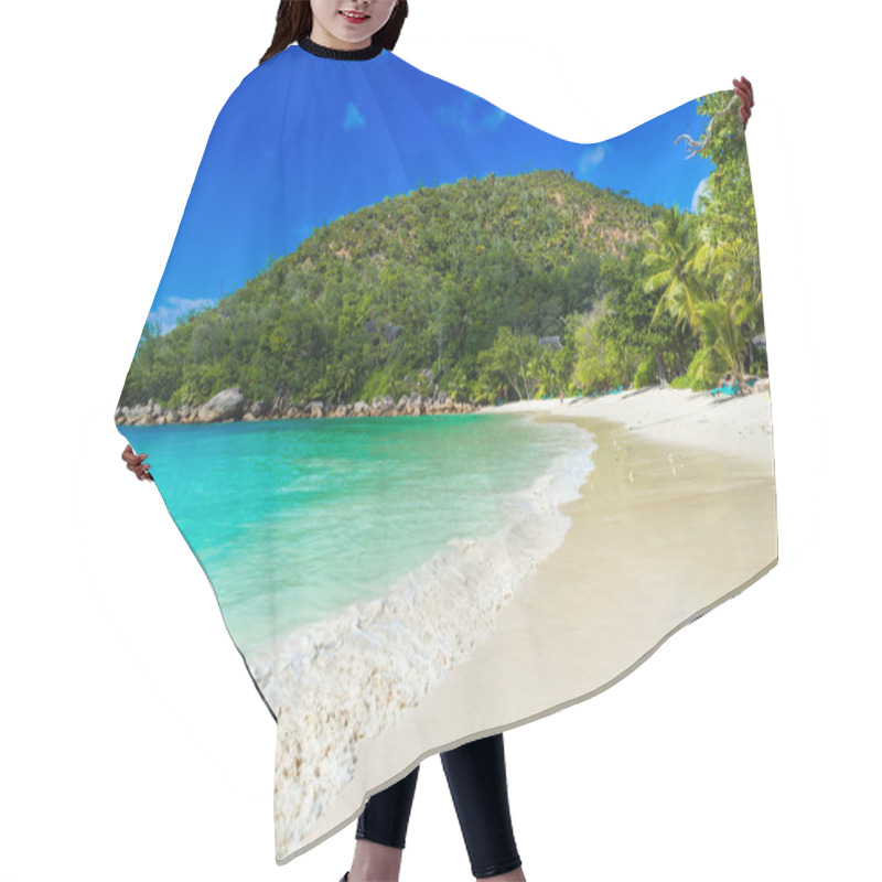 Personality  Anse Kerlan - Tropical Beach In Praslin, Seychelles. Hair Cutting Cape