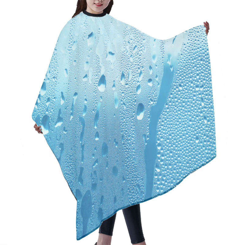 Personality  Blue Water Drop Texture Hair Cutting Cape