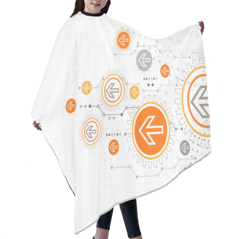 Personality  Abstract Background With Technological Elements Hair Cutting Cape