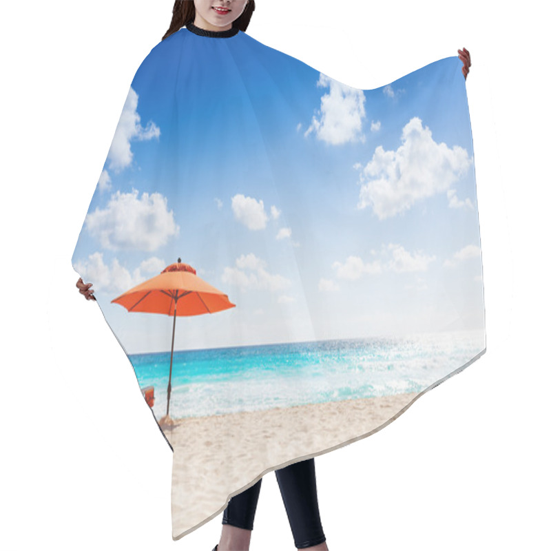 Personality  Orange Beach Umbrella Hair Cutting Cape