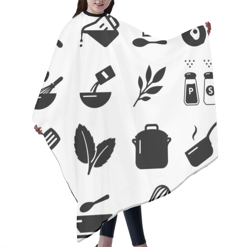 Personality  Cooking Kitchen Vector Icons Hair Cutting Cape