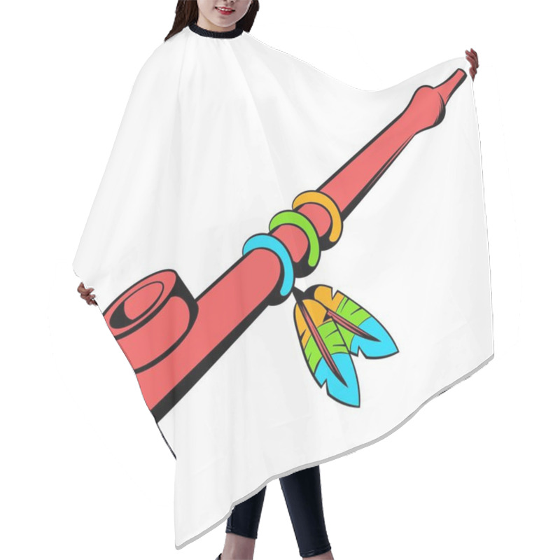 Personality  Indian Peace Pipe Icon, Icon Cartoon Hair Cutting Cape