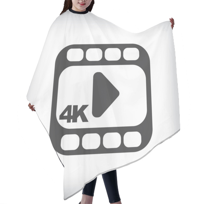 Personality  4k Ultra Hd Video Icon Isolated On Background. Hair Cutting Cape