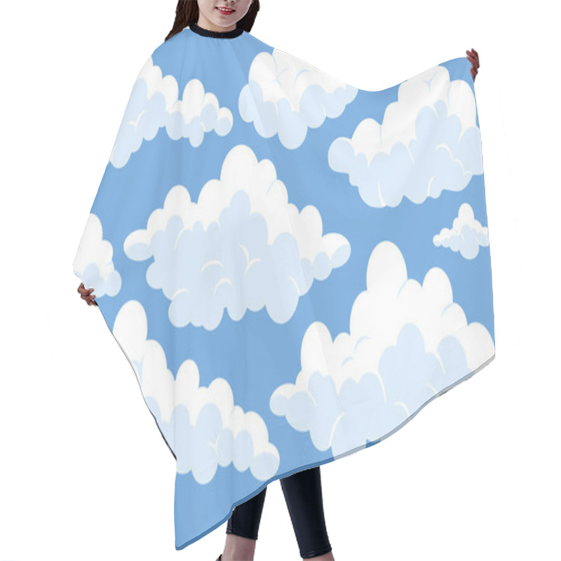 Personality  Vector Background With Clouds In Blue Sky.  Hair Cutting Cape