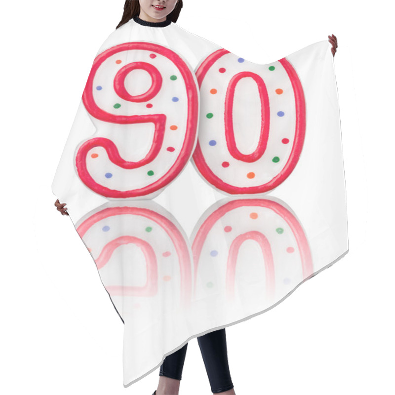 Personality  Red Number 90 With Reflection Hair Cutting Cape