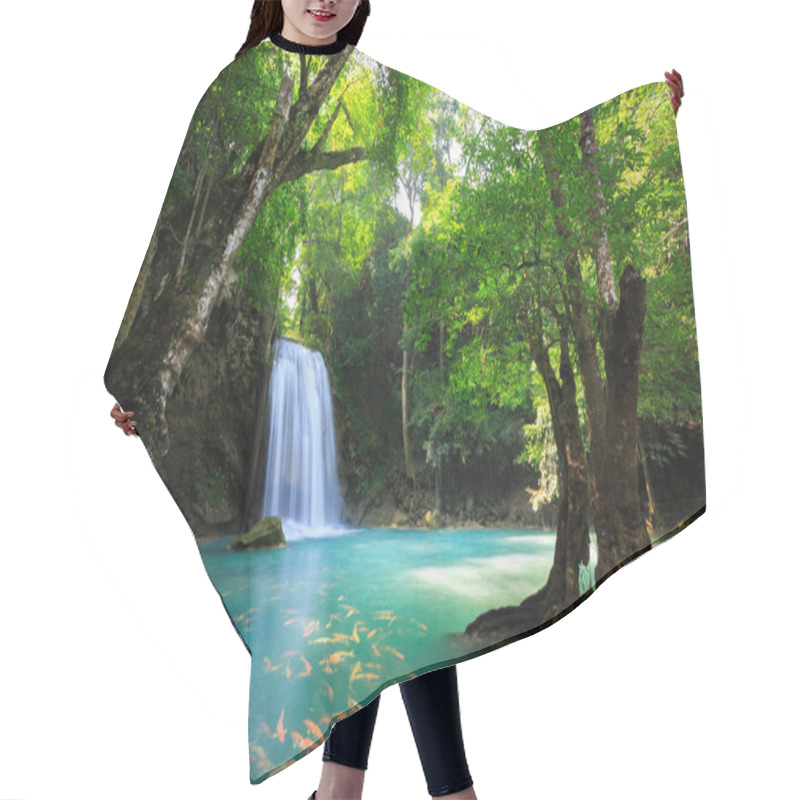 Personality  Deep Forest Waterfall In Kanchanaburi, Thailand Hair Cutting Cape