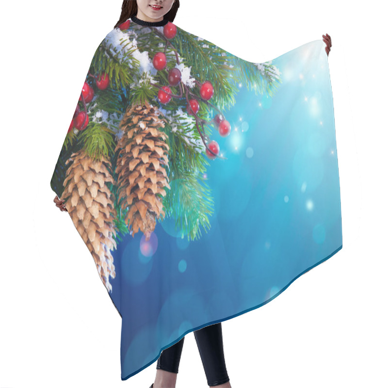 Personality  Art Snowy Christmas Tree Hair Cutting Cape