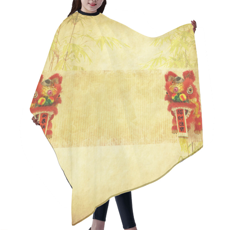 Personality  Design Of Chinese Bamboo Trees With Texture Of Handmade Paper Hair Cutting Cape