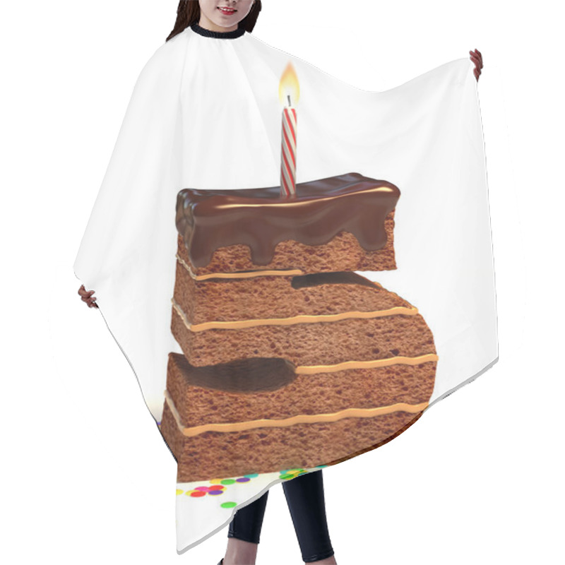 Personality  Number Five Shaped Chocolate Birthday Cake Hair Cutting Cape