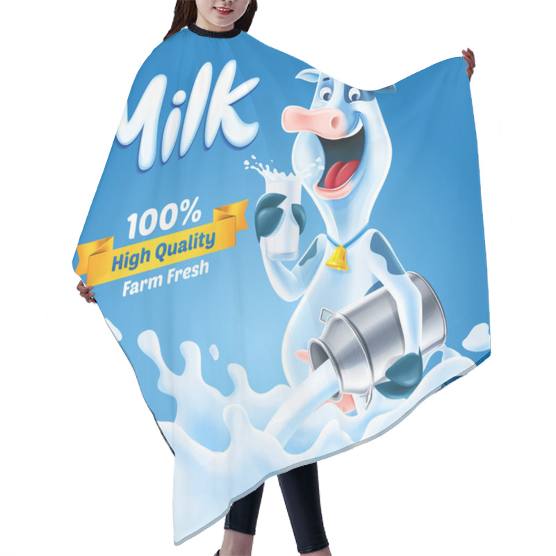 Personality  Milk Frame Graphic Hair Cutting Cape