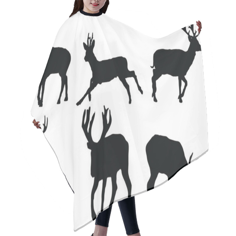 Personality  Set Of Deer Silhouette Hair Cutting Cape