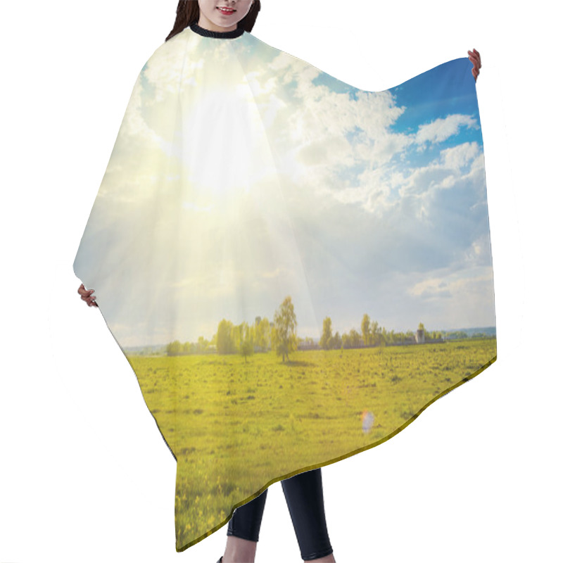 Personality  Sunny Rural Landscape Hair Cutting Cape