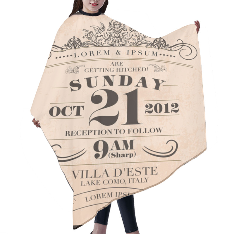 Personality  Save The Date Wedding Invitation Card Hair Cutting Cape