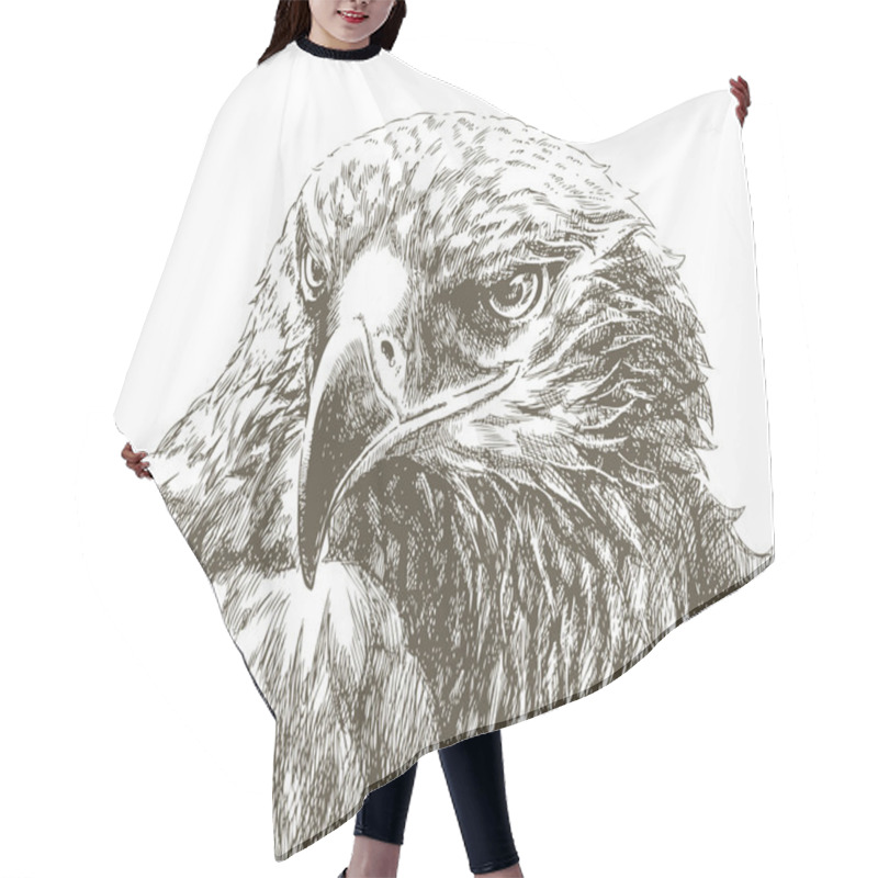 Personality  Eagle Head Isolated Line Art Hair Cutting Cape