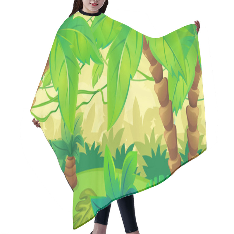 Personality  Jungle Background With Palm Hair Cutting Cape