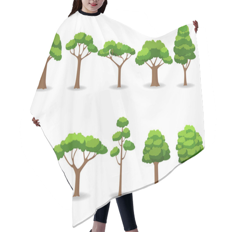 Personality  Trees Illustration Set Hair Cutting Cape