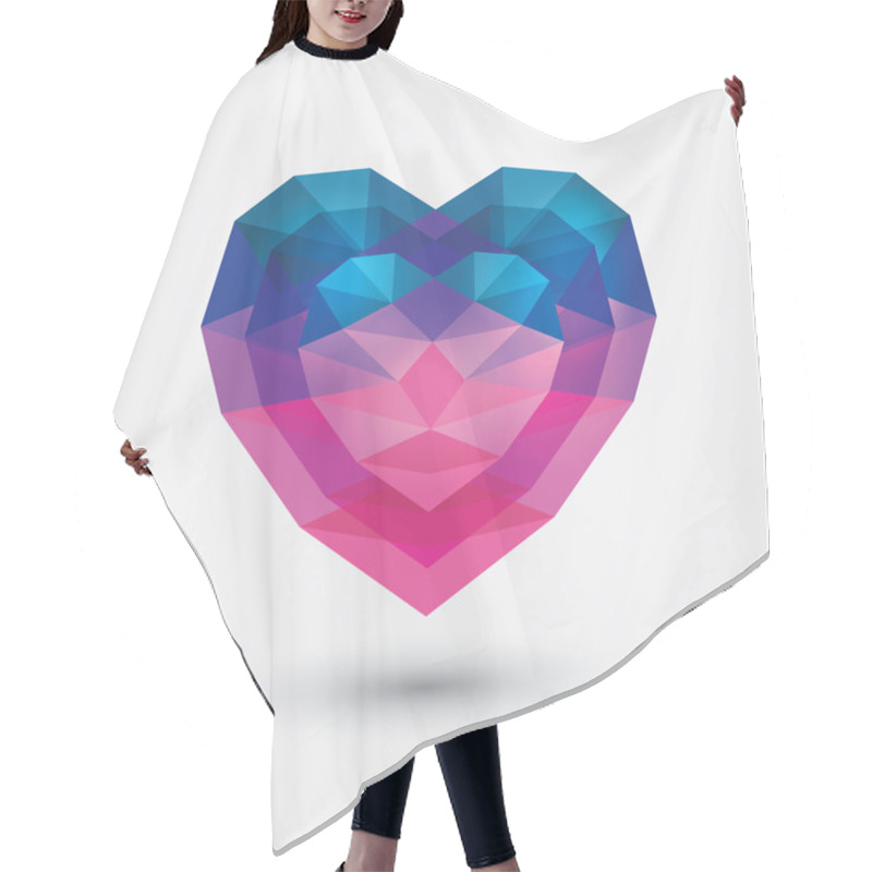 Personality  Crystal Heart Icon. Glass Love Symbol. Hair Cutting Cape