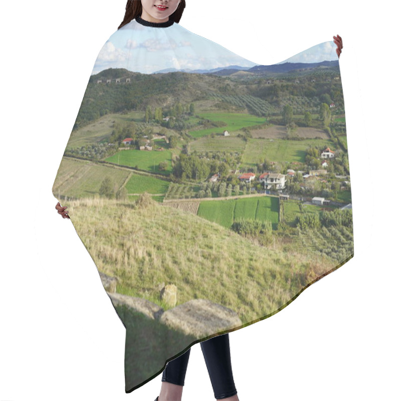 Personality  A Picturesque Rural Landscape With Rolling Green Fields Hair Cutting Cape