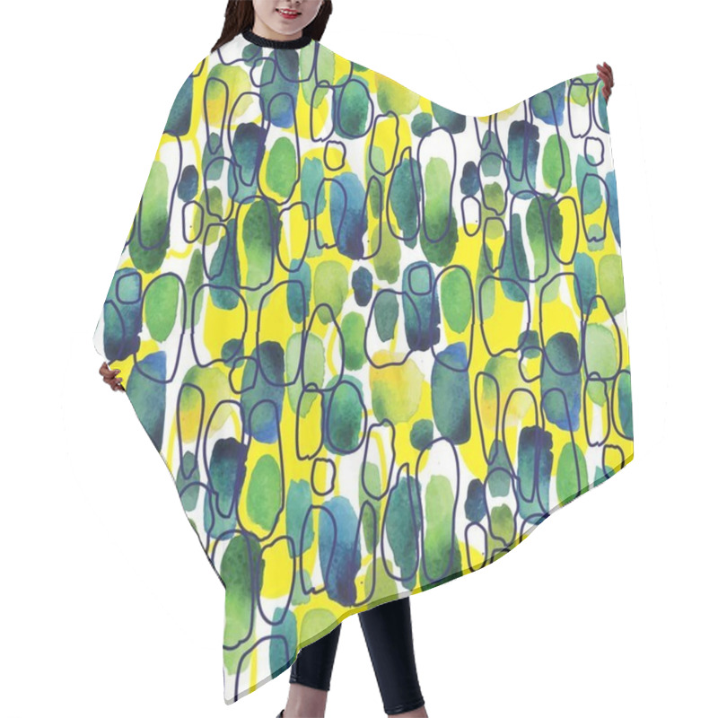 Personality  Abstract Pattern With Spots. Paint Texture, Summer Seamless Background. Hair Cutting Cape