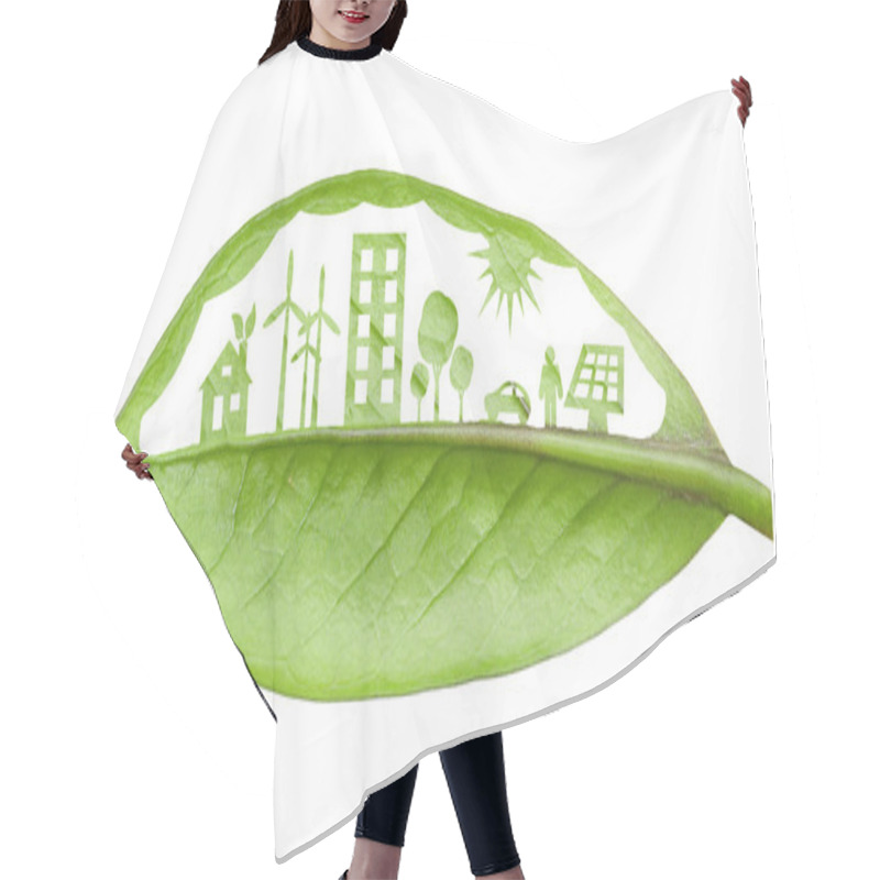 Personality  Green Futuristic City Living Concept. Life With Green Houses, So Hair Cutting Cape