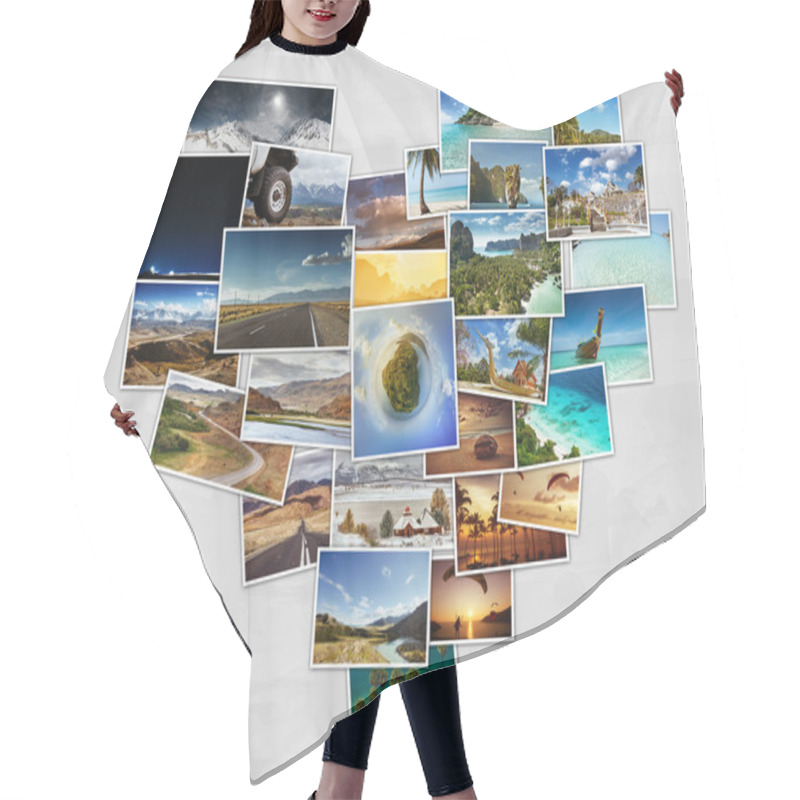 Personality  Collage Of Travel Photos Hair Cutting Cape