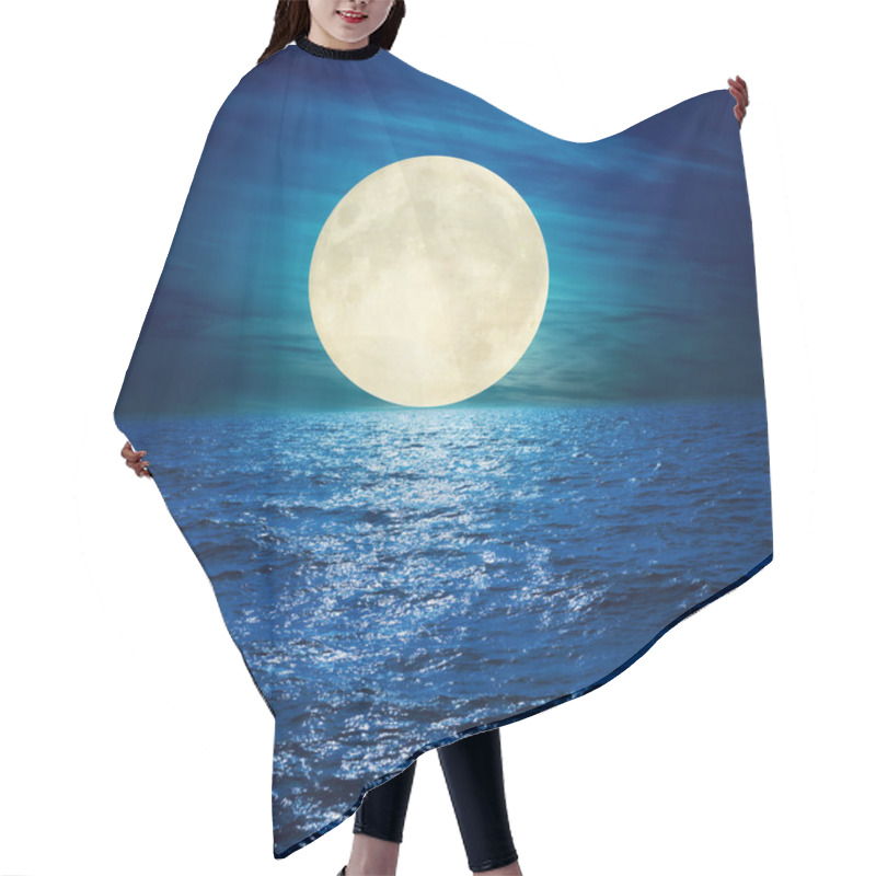 Personality  Super Moon In Clouds Over Water Hair Cutting Cape