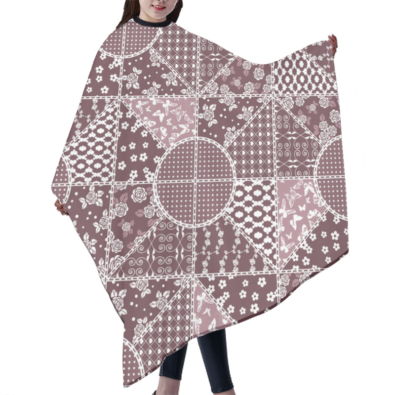 Personality  Creative Seamless Patchwork Pattern  Hair Cutting Cape