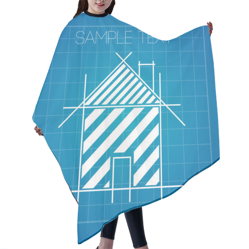 Personality  Vector Background With House Plan. Hair Cutting Cape