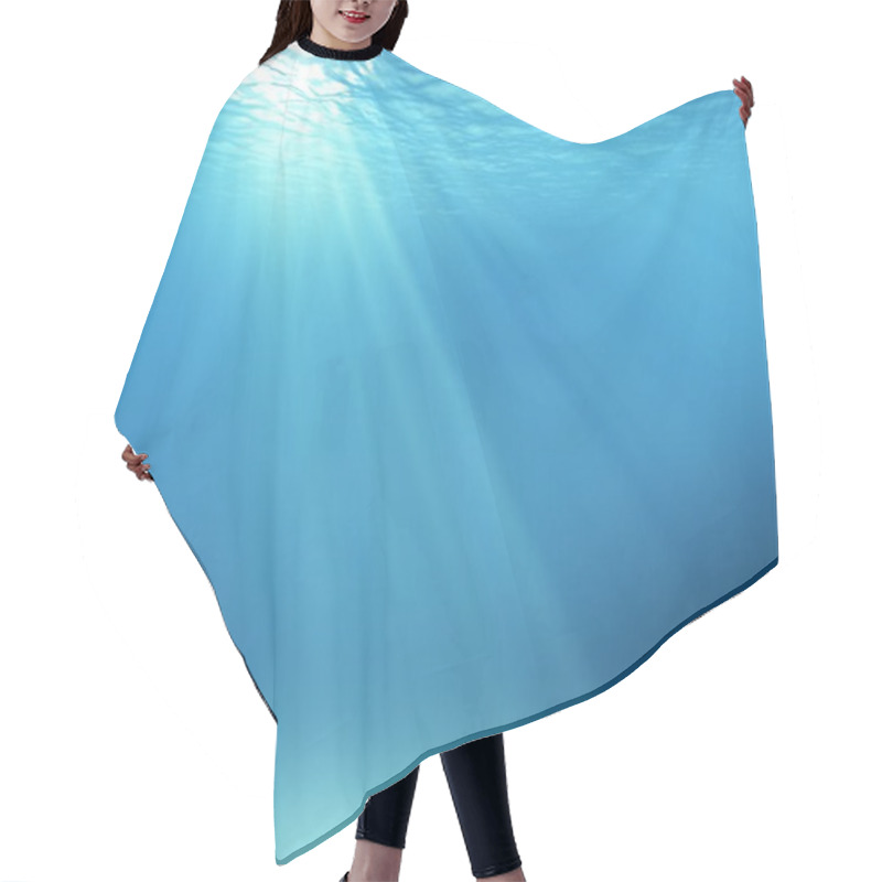 Personality  3d Illustration Underwater Scene With Air Bubbles Floating Up And Sun Shining Hair Cutting Cape